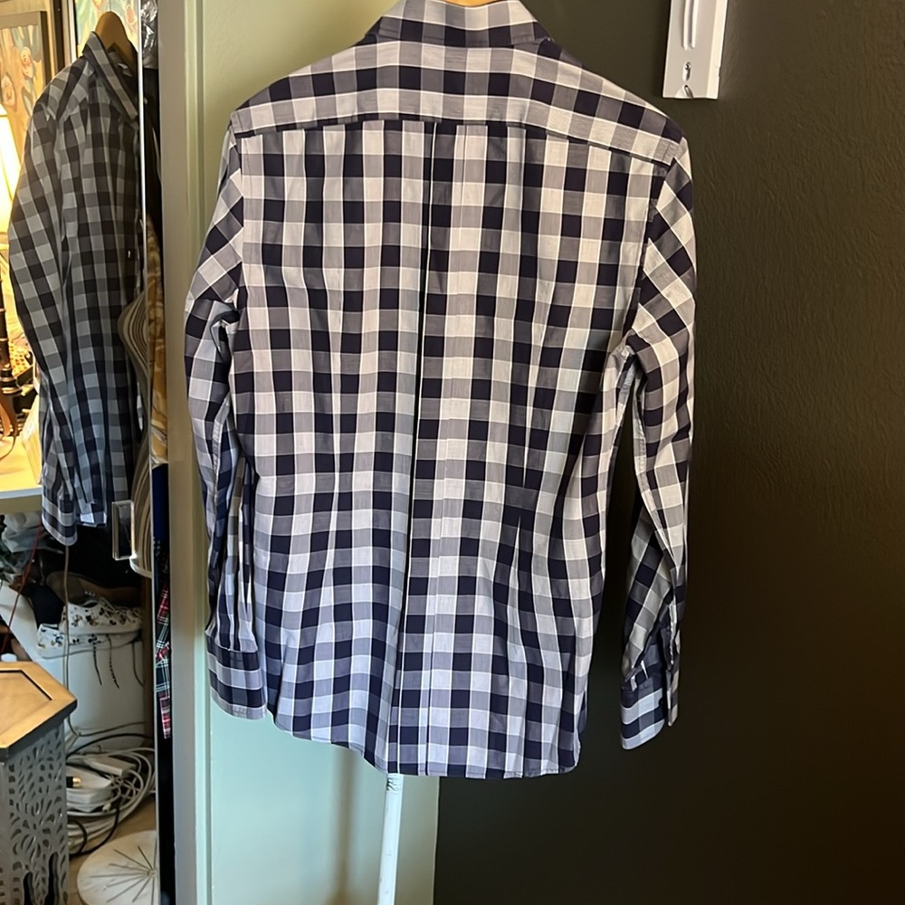🛑 1 hour sale. Dolce & Gabbana, size 15.5, Men's Navy & White Plaid, gold label - Picture 10 of 10